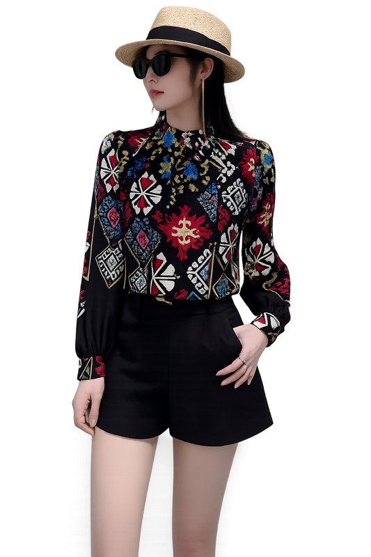Celeste Ethnic Print Blouse