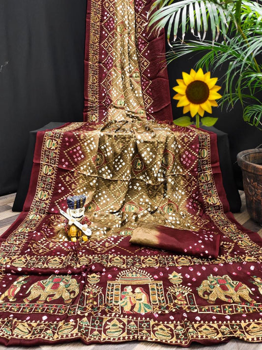 Bandhani Chiffon Saree