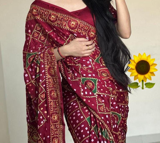 Bandhani Chiffon Saree
