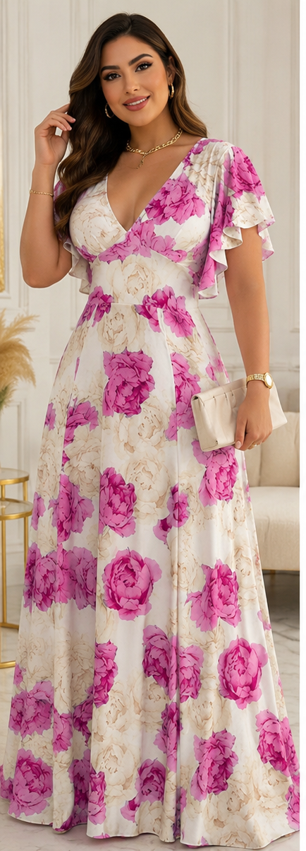 Royal Bloom Maxi Dress